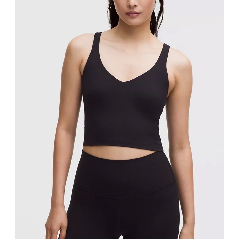 lululemon athletica Black V-Neck Longline Sports Bra Tank
